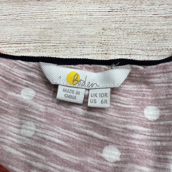 Boden Rust Orange Polka Dot Empire Waist Midi Dress with Pockets US 6R UK 10R - Picture 5 of 9